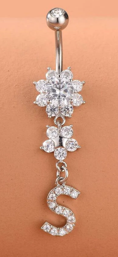 Letter Decor Belly Ring