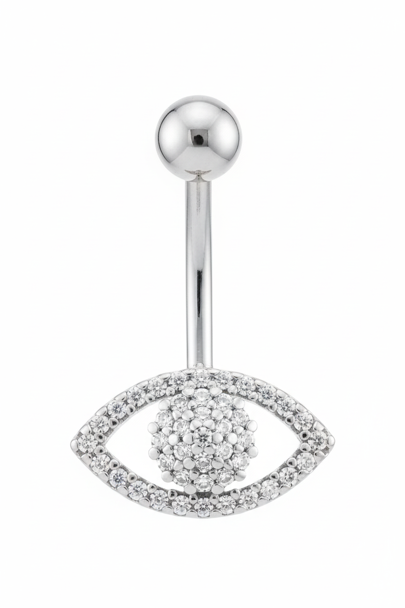 Rhinestone Eye Charm Navel Belly Ring