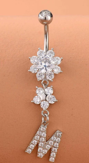 Letter Decor Belly Ring