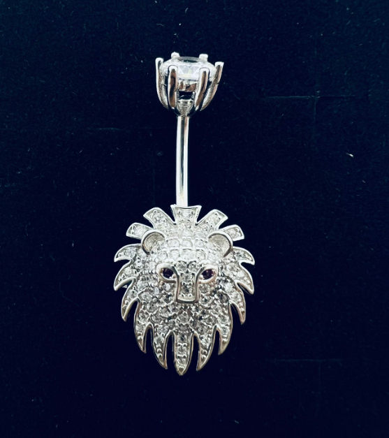 Silver 925 Lion Shape Belly Ring