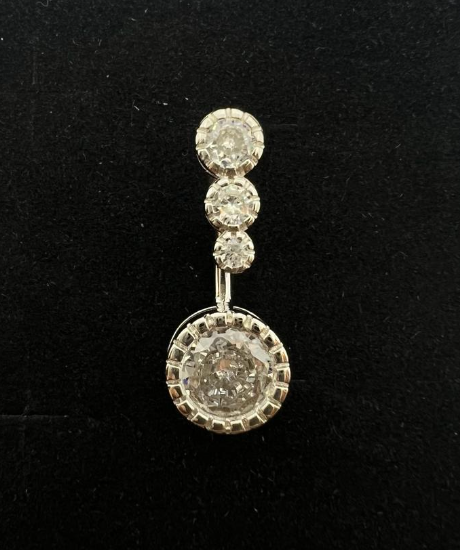 Silver 925 Triple Stone Belly Ring