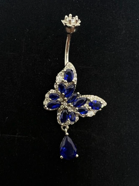 Silver 925 Butterfly Belly Ring