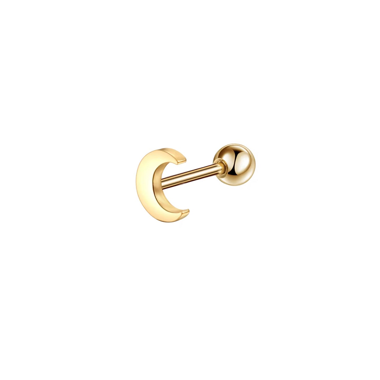 Single S925 Crescent Moon Ear Piercing