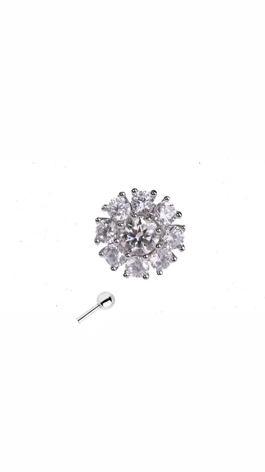 Stainless Steel Flower Ear Piercing