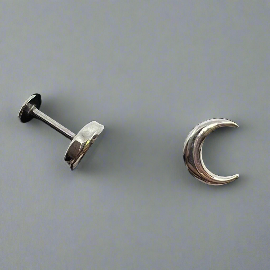 Stainless Steel Crescent Matt Moon Ear Piercing