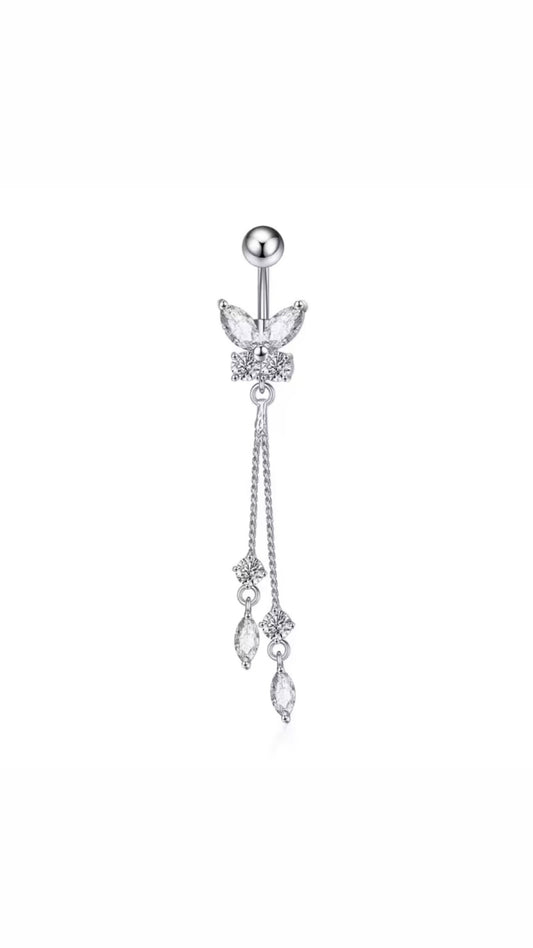 Long Butterfly Navel Belly Ring