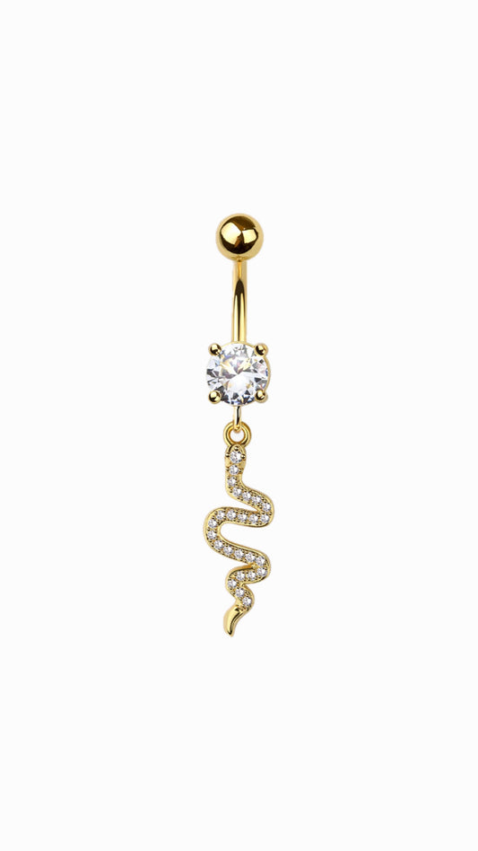 Snake With Stone Belly Ring