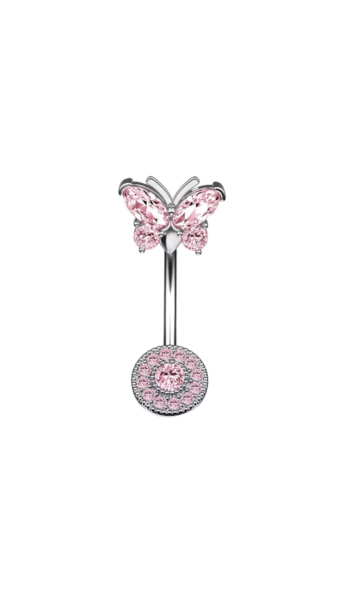 Rhinestone Butterfly Navel Belly Piercing