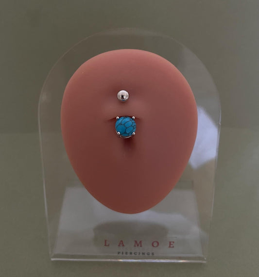 Blue Marble Basic Ball Decor Belly Ring