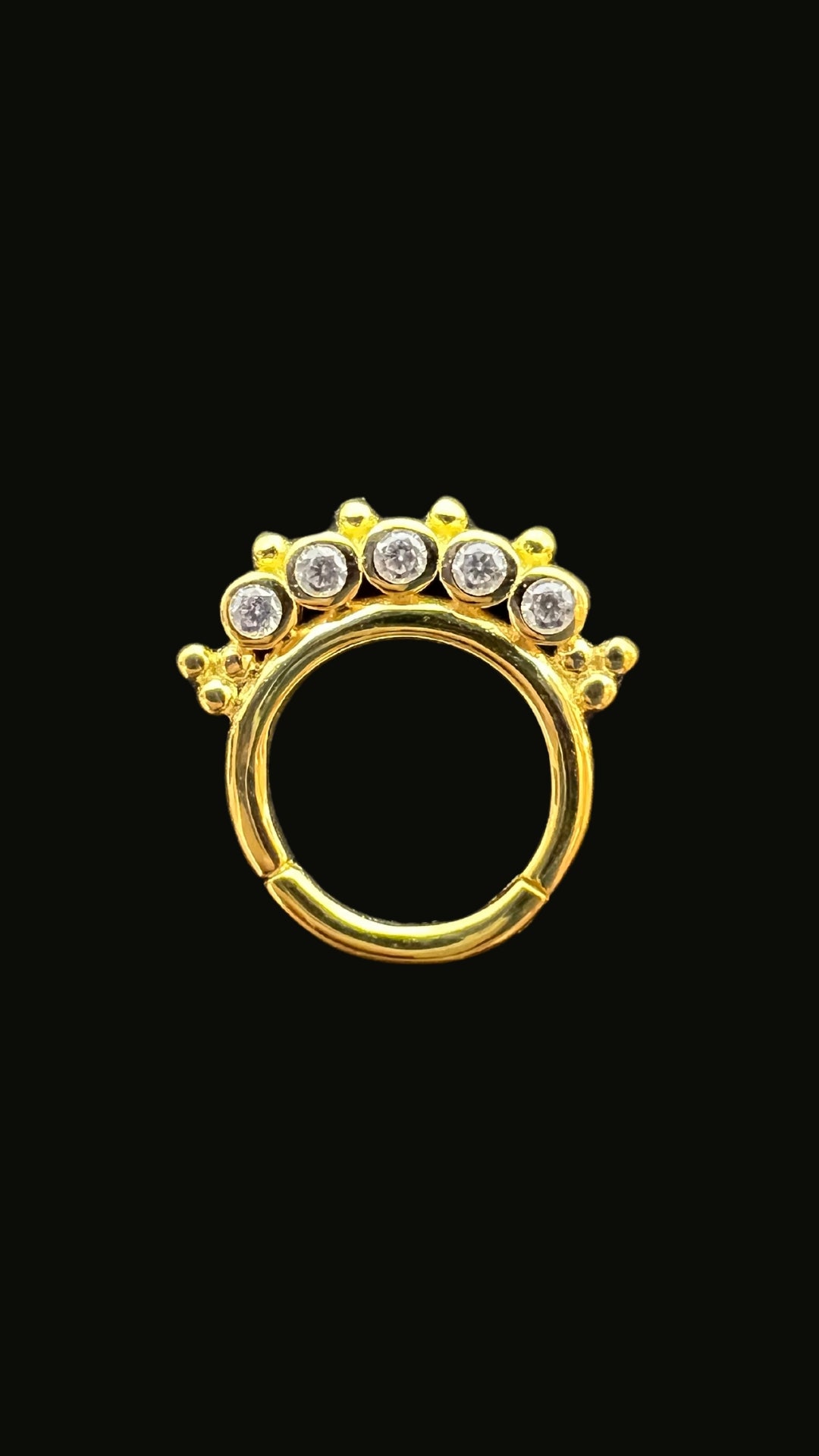 Silver 925 5 Stones Zircon Arc Septum & Daith Ear Piercing (Model 2)