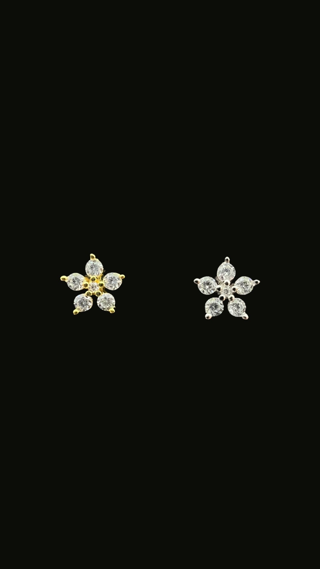 Silver 925 Flower Stud Ear Piercing