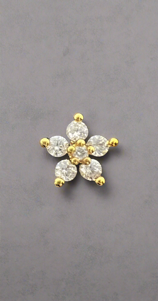 Small Flower Flat Back Ear Piercing