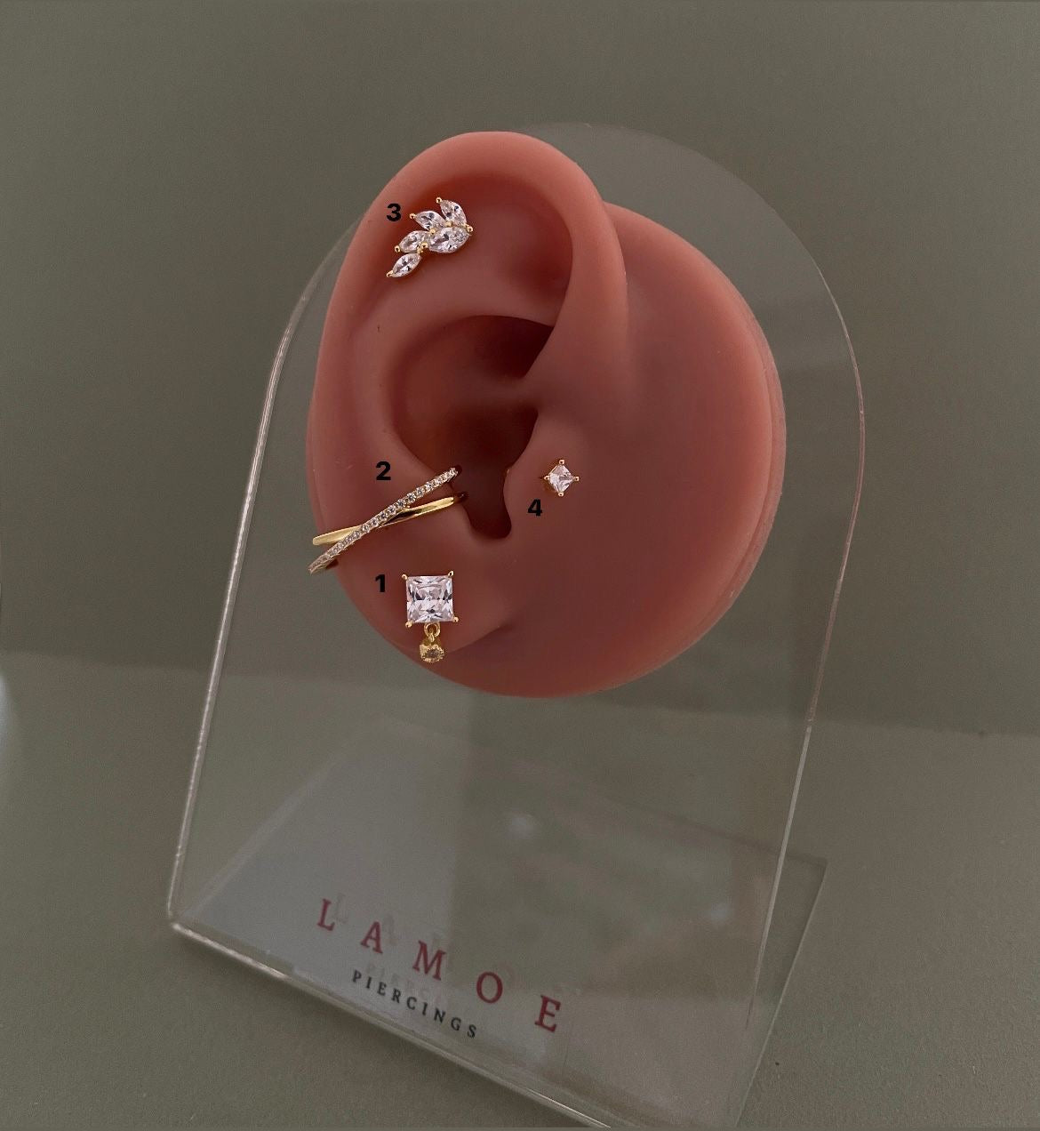 Single S925 X Shape Arc Ear Piercing