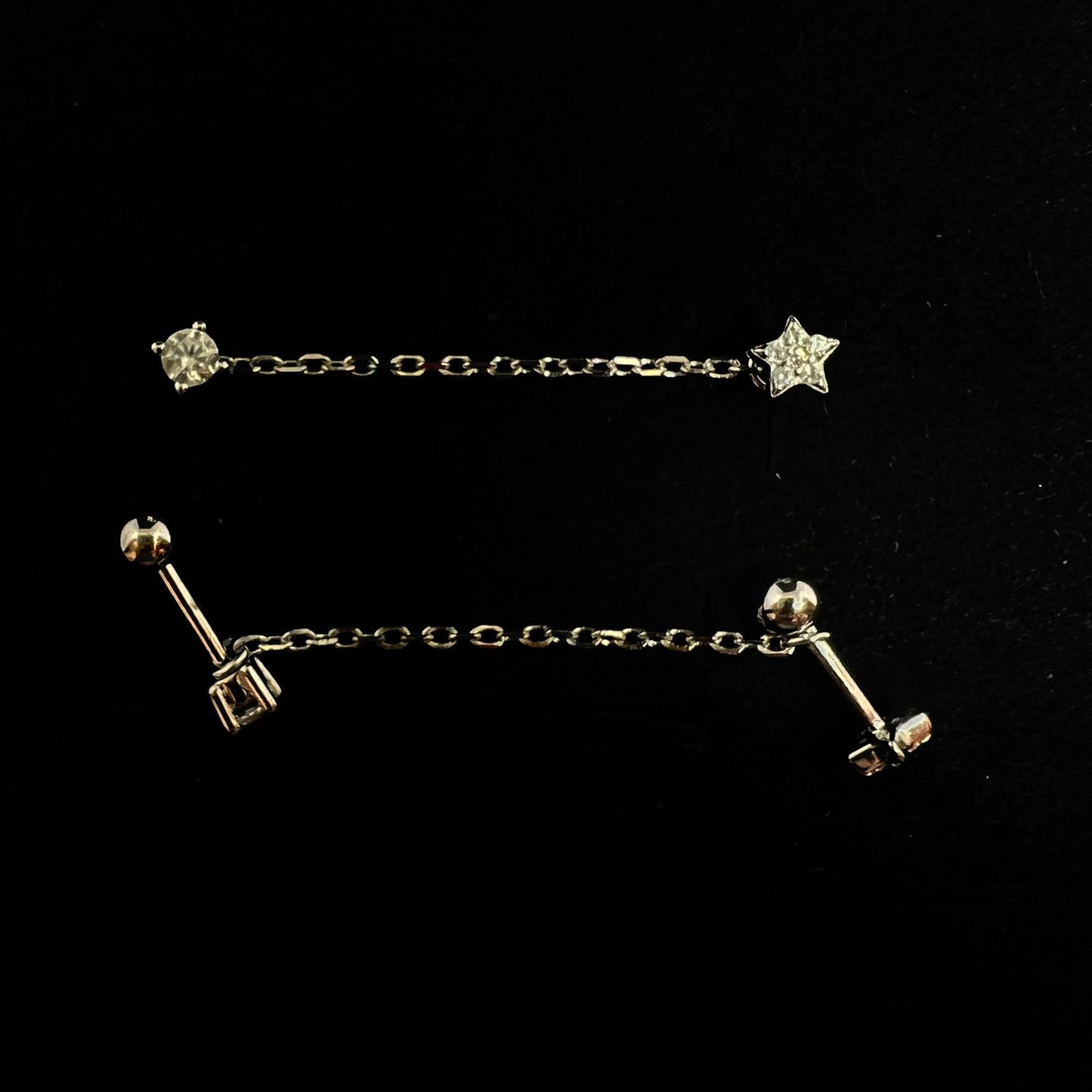 Star Stud Chain Ear Piercing