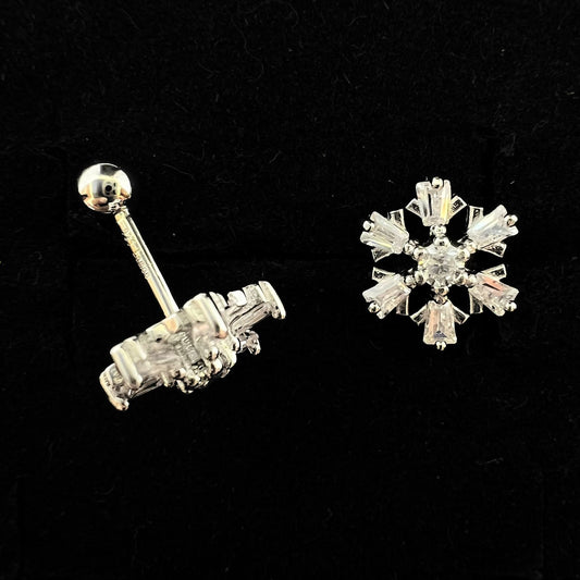 Silver 925 Snowflake Lobe  Ear Piercing