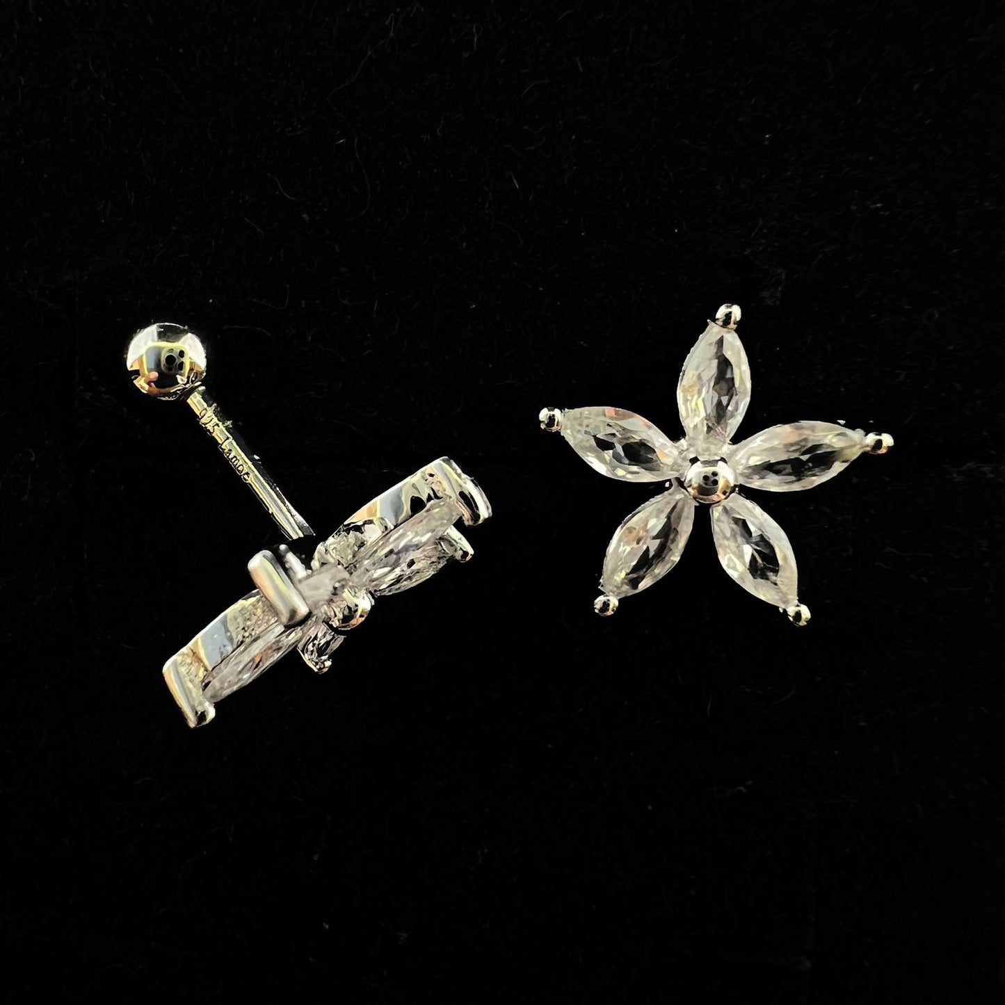 Silver 925 Flower Lobe Ear Piercing