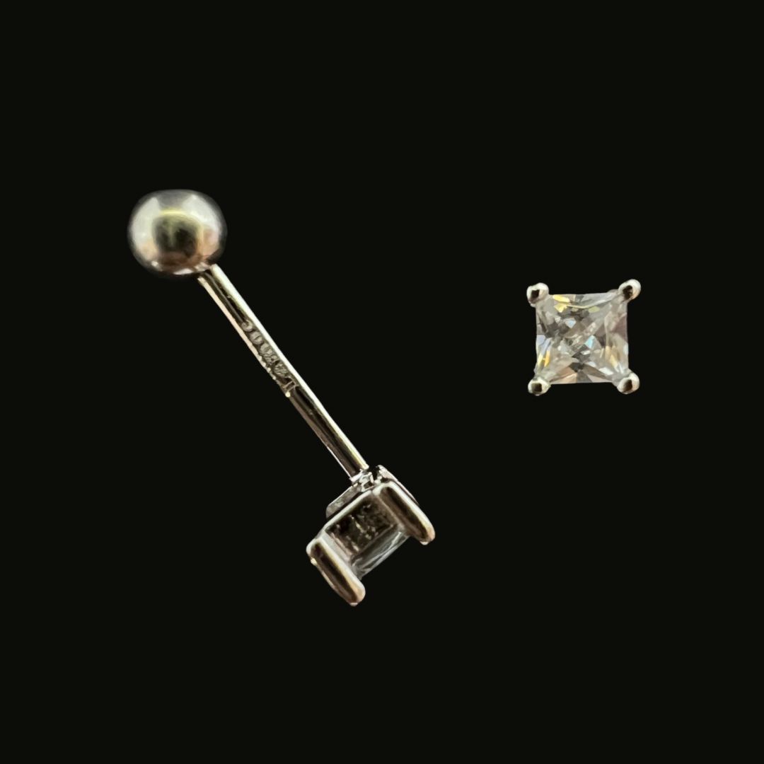 Square Stud  Ear Piercing