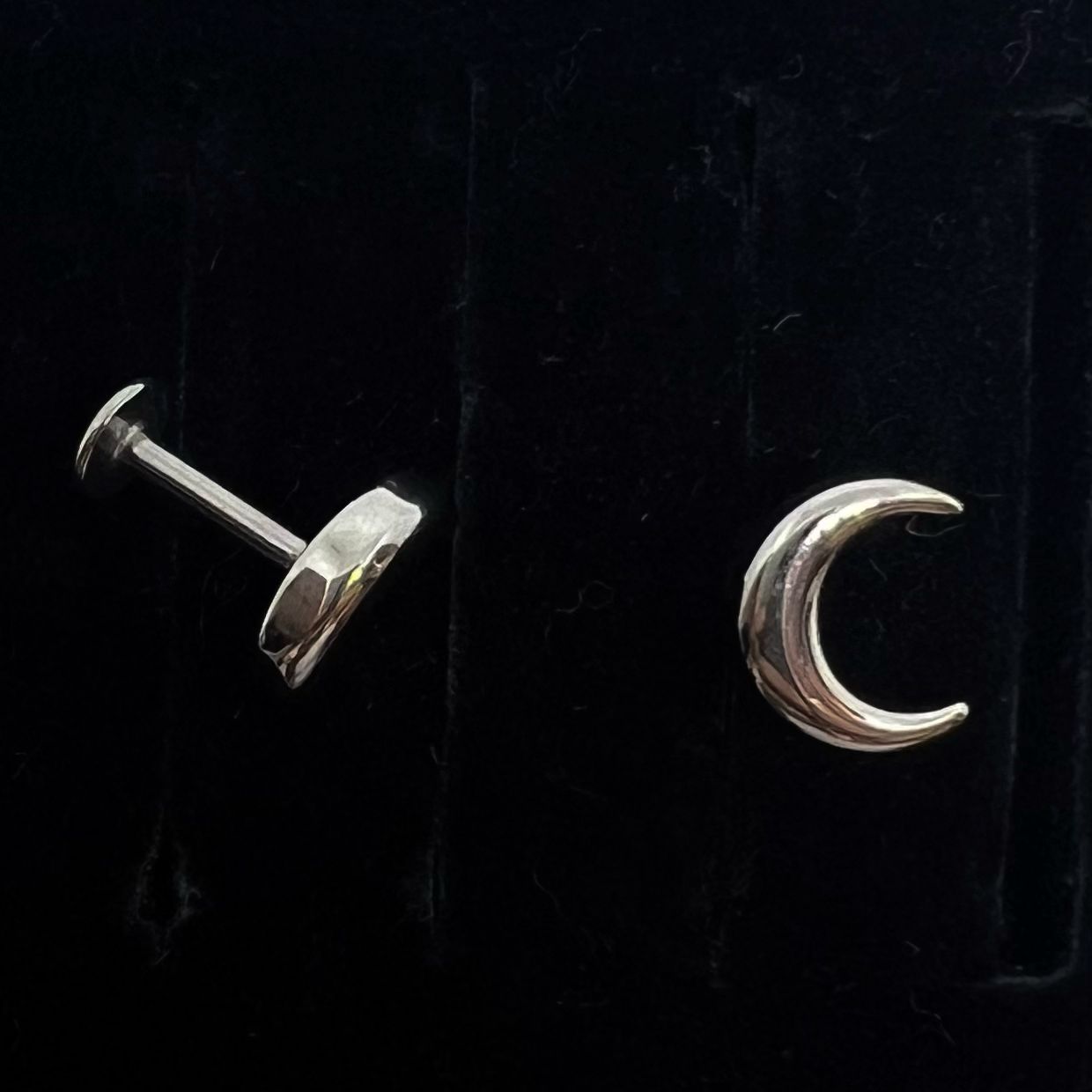 Stainless Steel Crescent Matt Moon Ear Piercing