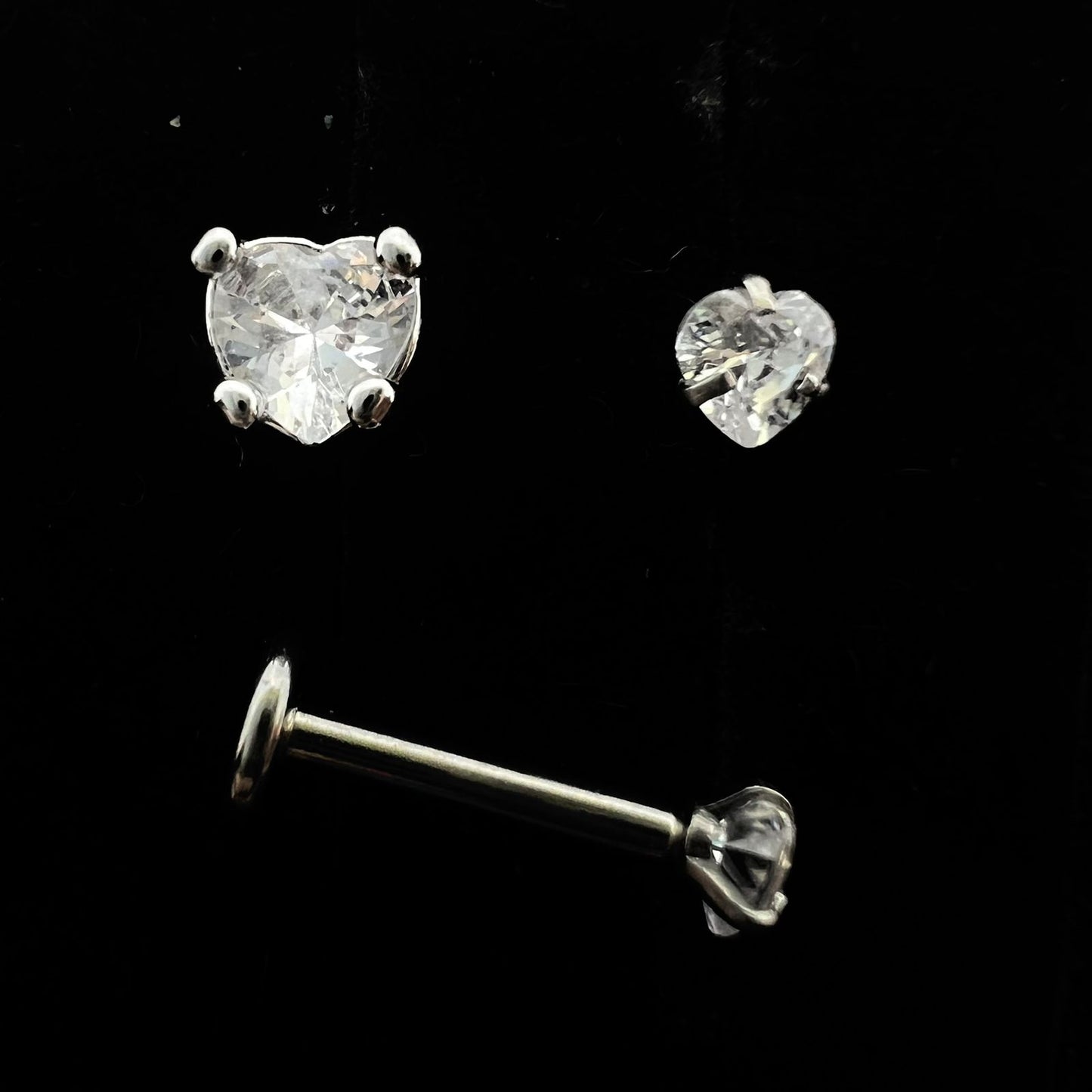 Stainless Steel Heart Shape Flatback Ear Piercing