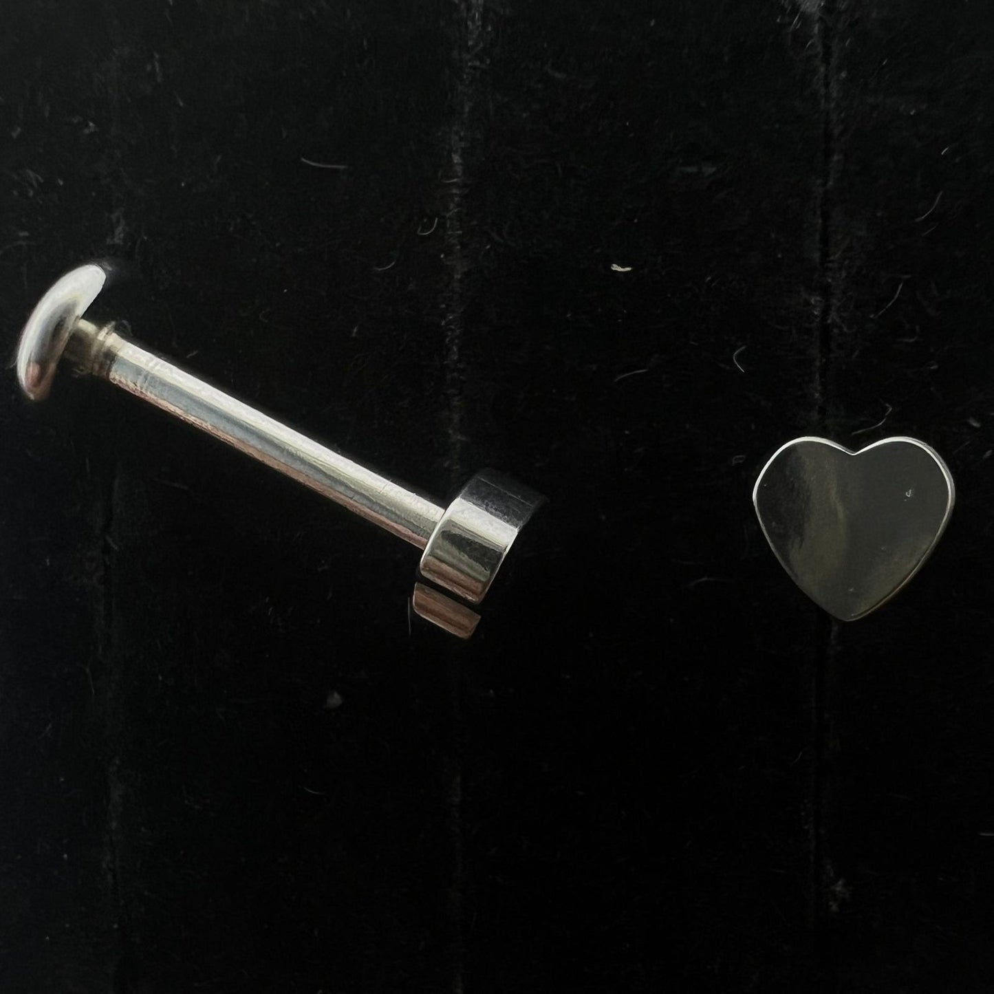 Silver Matte Heart Ear Piercing