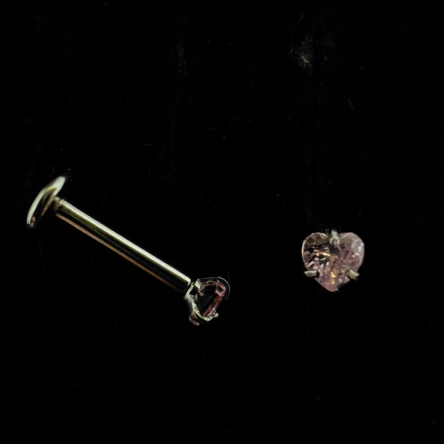 Stainless Steel Heart Shape Flatback Ear Piercing