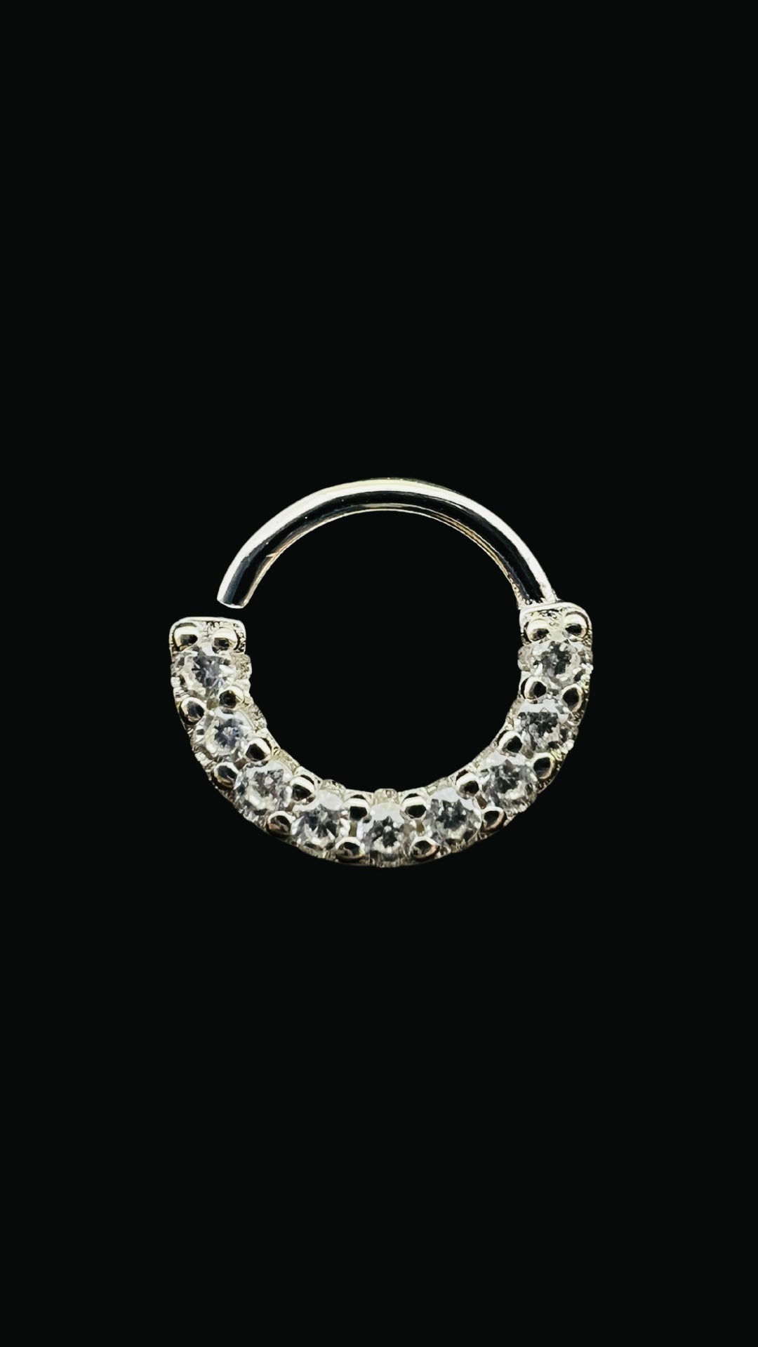 Silver 925 Zircon Arc Septum & Daith Ear Piercing