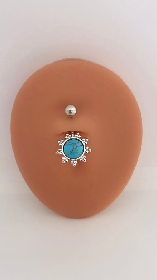 Turquoise Sun Belly Piercing