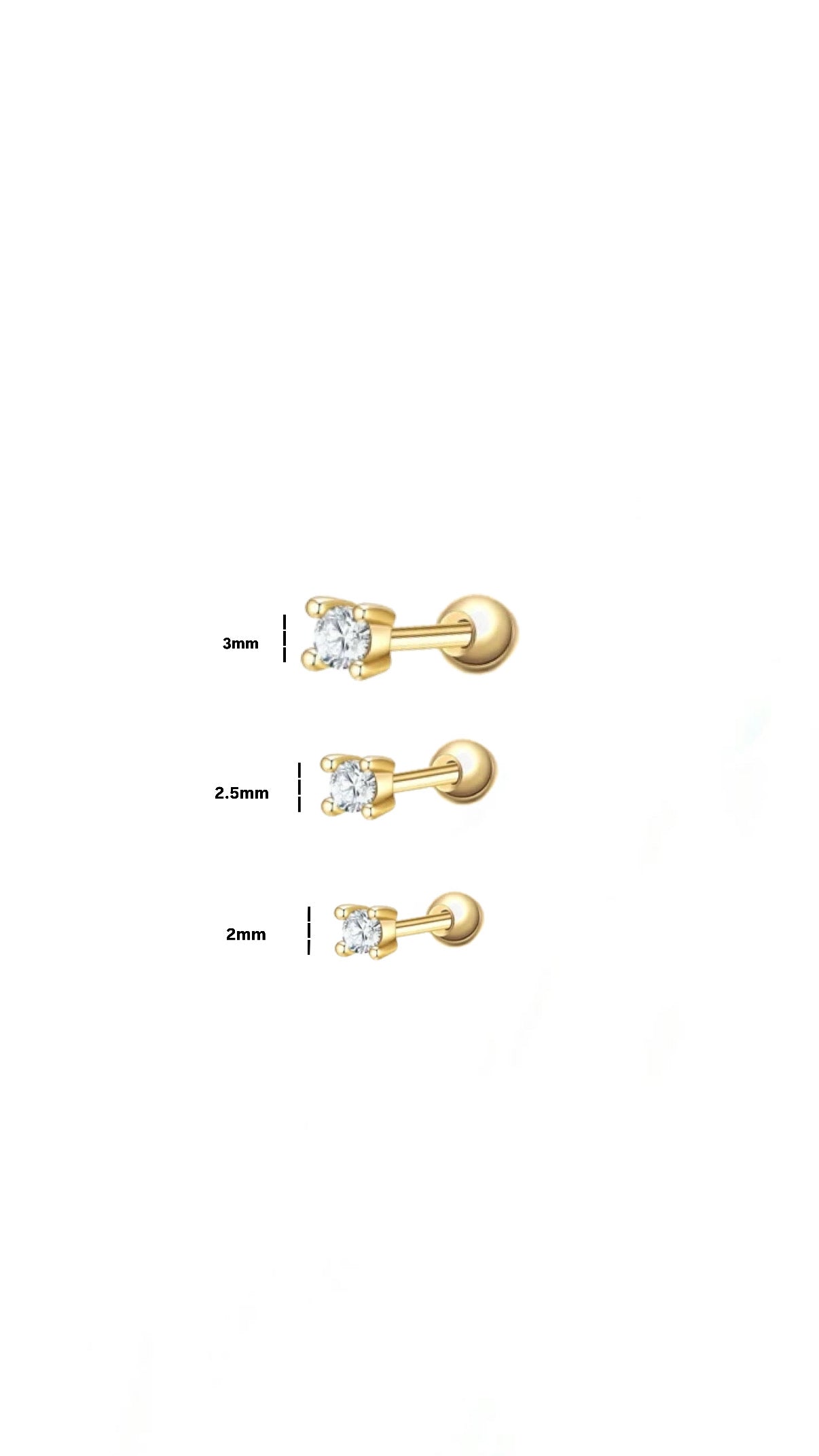 Single S925 Stud Ear Piercing