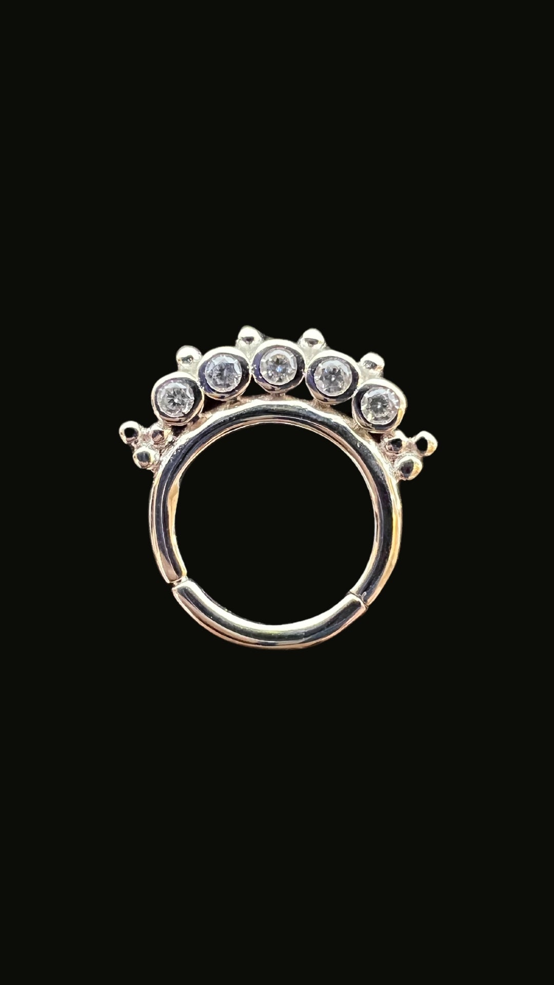 Silver 925 5 Stones Zircon Arc Septum & Daith Ear Piercing (Model 2)