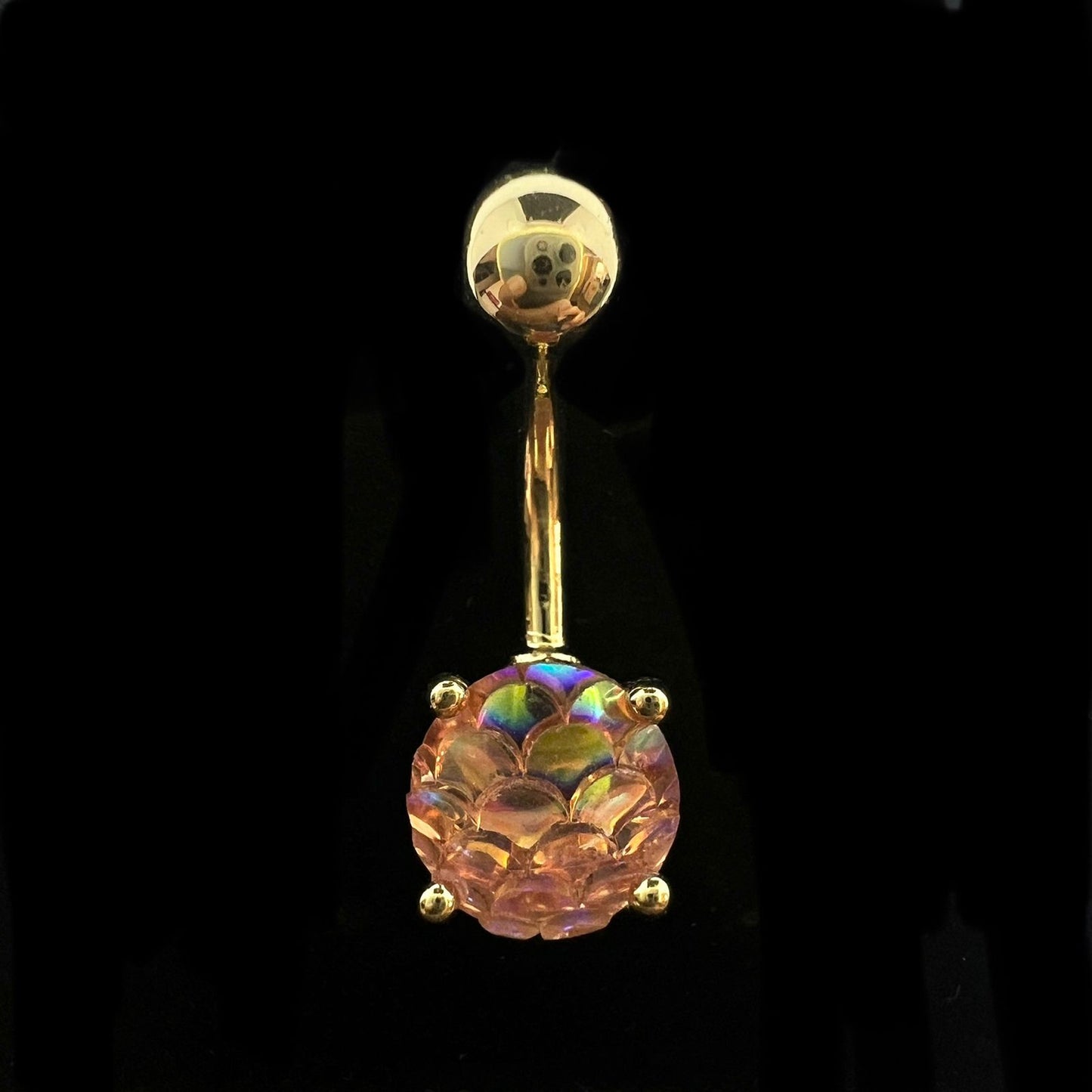 Gold Fishscale Belly Ring