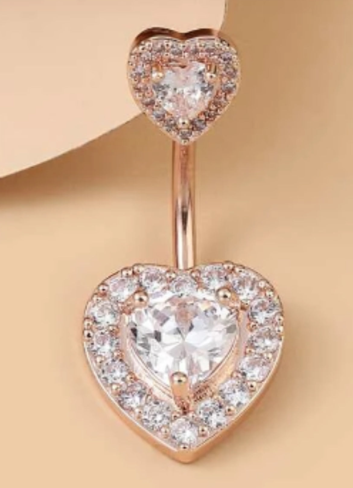 Double Heart Decor Navel Belly Ring