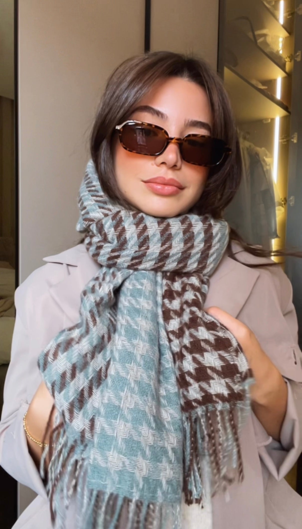 Aqua Halina Winter Scarf