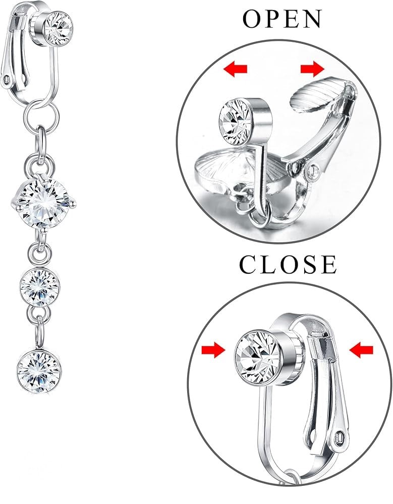 Rhinestone Decor Fake Belly Piercing