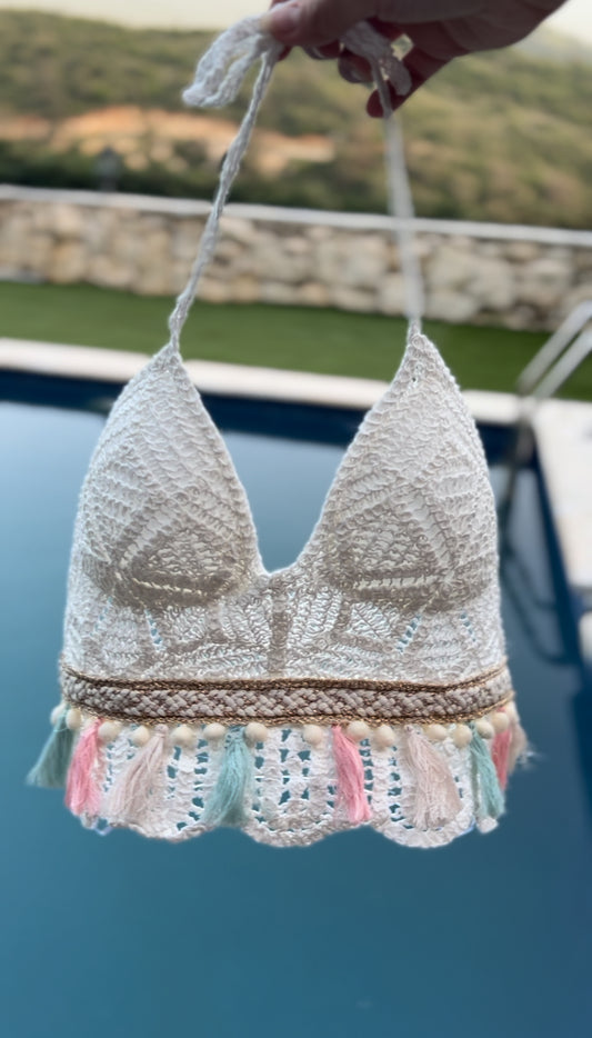 Knit White Crop Top