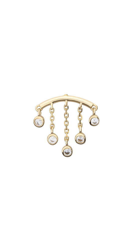 Single Silver 925 Hidden Helix Ear Piercing