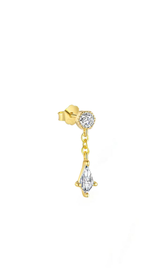 Single S925 Dangle Zircon Ear Piercing