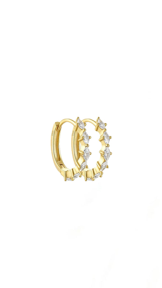 Silver 925 Drop Hoop Ear Piercing (PAIR)