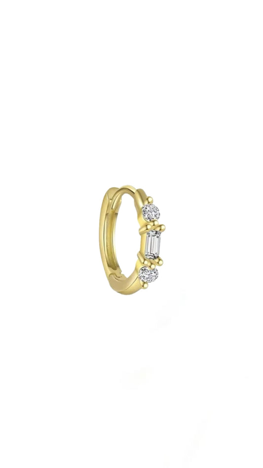 Single S925 Stud Hoop Ear Piercing