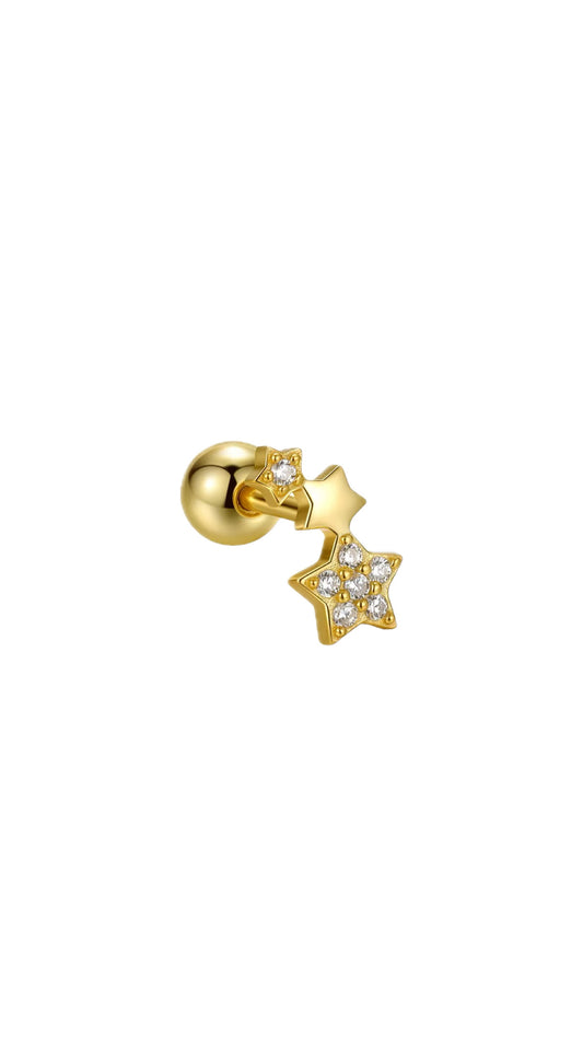 Single S925 Triple Star Ear Piercing