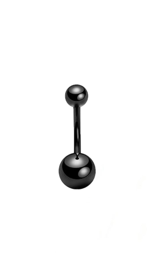 Basic Shiny Black Ball Belly Ring