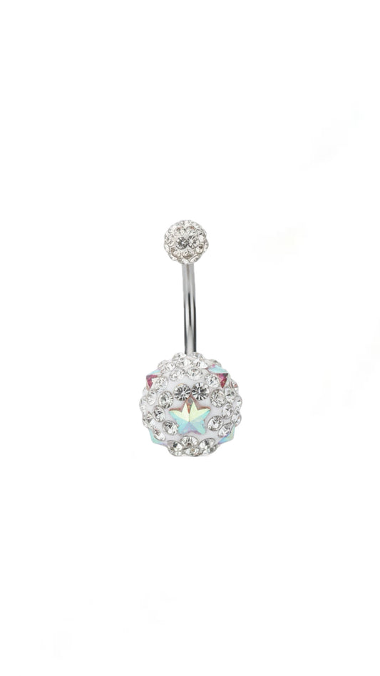 Sparkly Crystal Disco Ball Belly Piercing