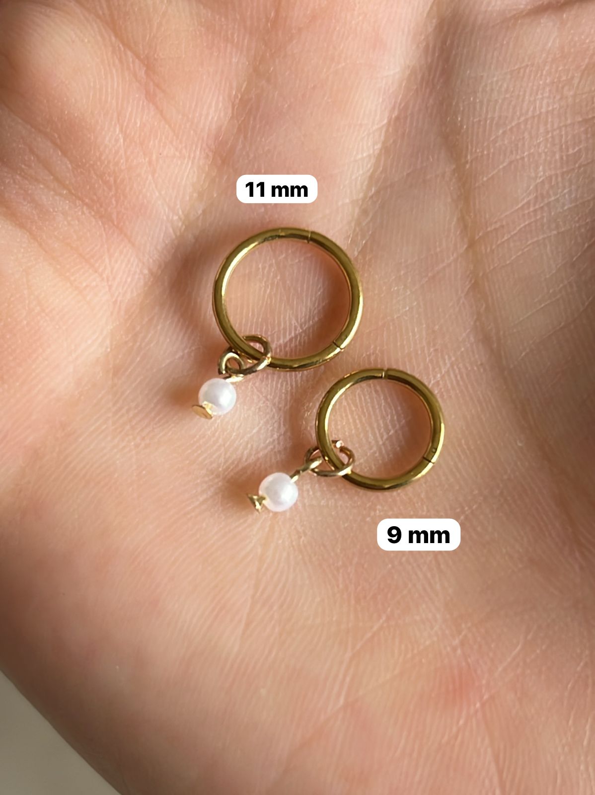 Hoop Small Size Pearl Clicker Belly Ring