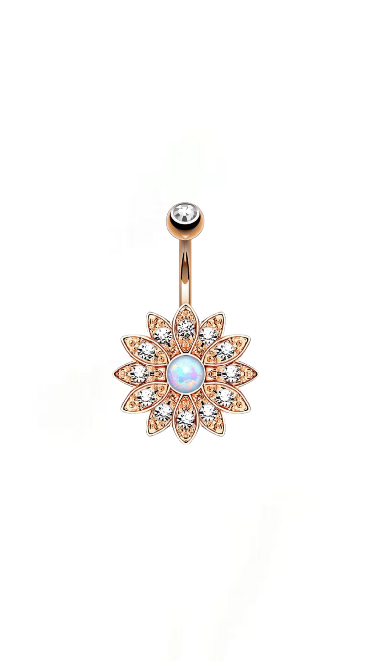 Rhinestone Flower Belly Piercing