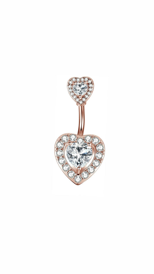 Double Heart Navel Belly Ring
