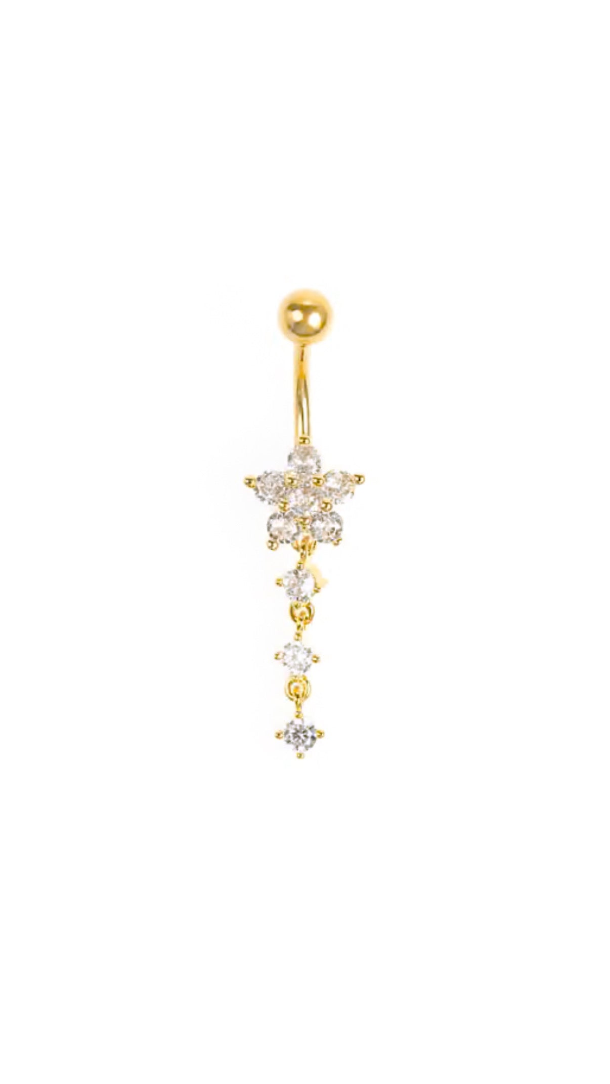 Zircon Flower Navel Belly Piercing