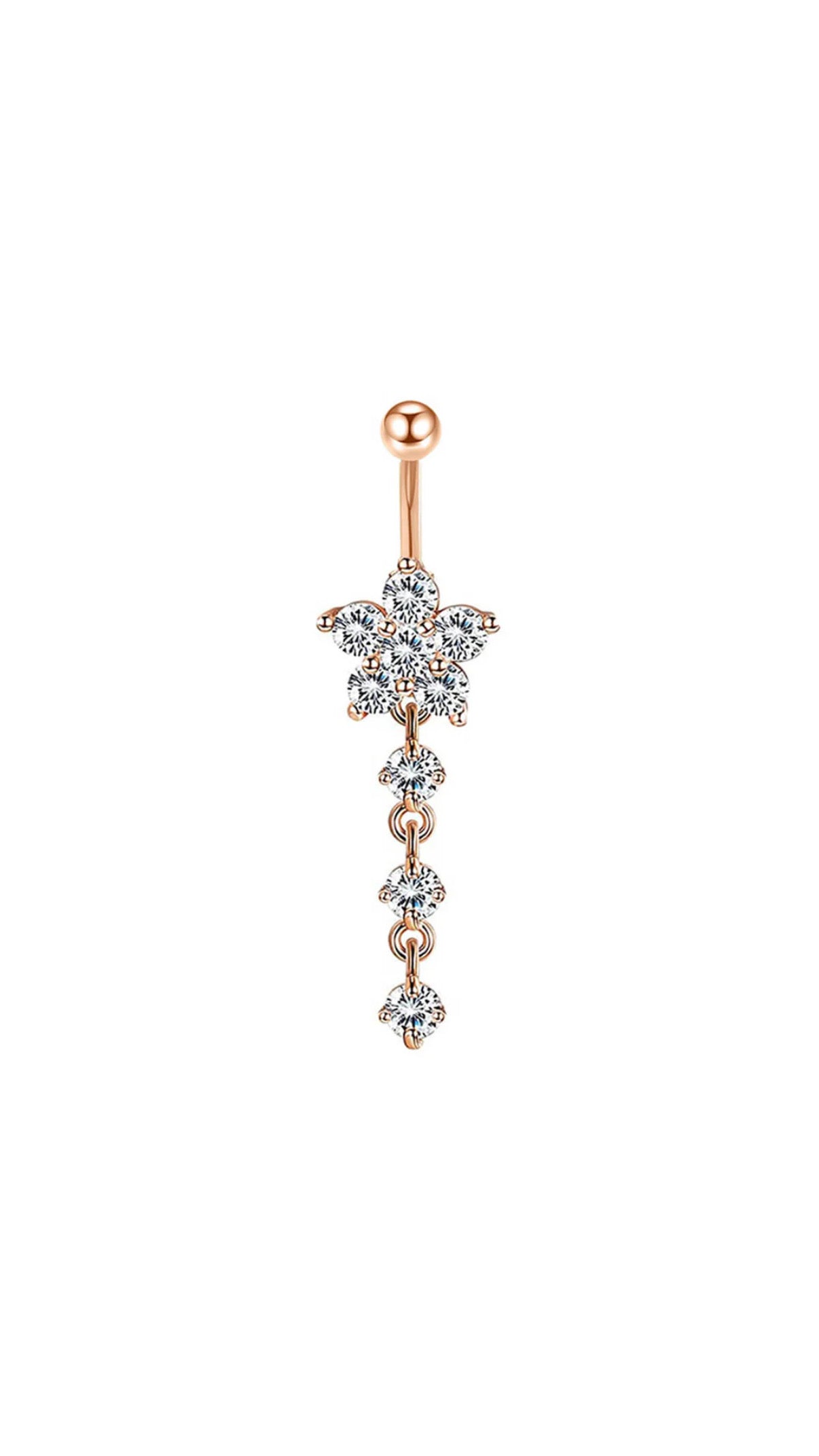 Zircon Flower Navel Belly Piercing