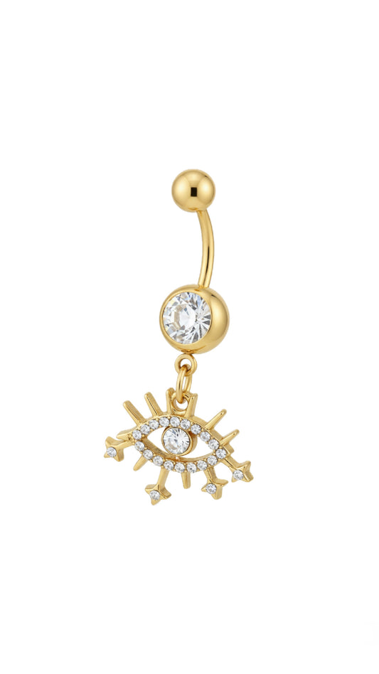 Rhinestone Eye Charm Navel Belly Ring