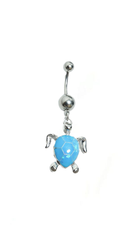 Blue Turtle Belly Piercing