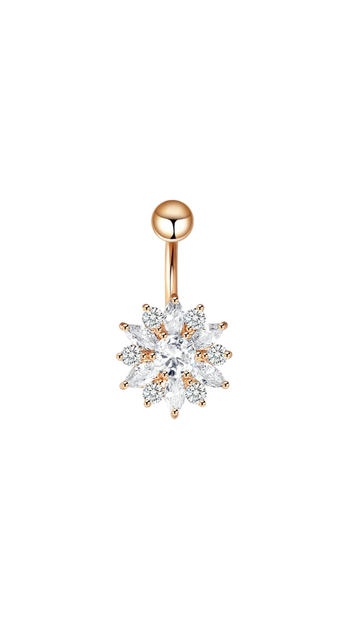 Zircon Flower Navel Belly Piercing