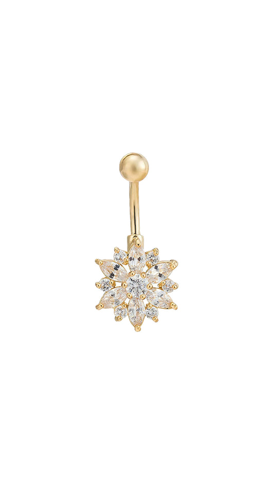 Zircon Flower Navel Belly Piercing
